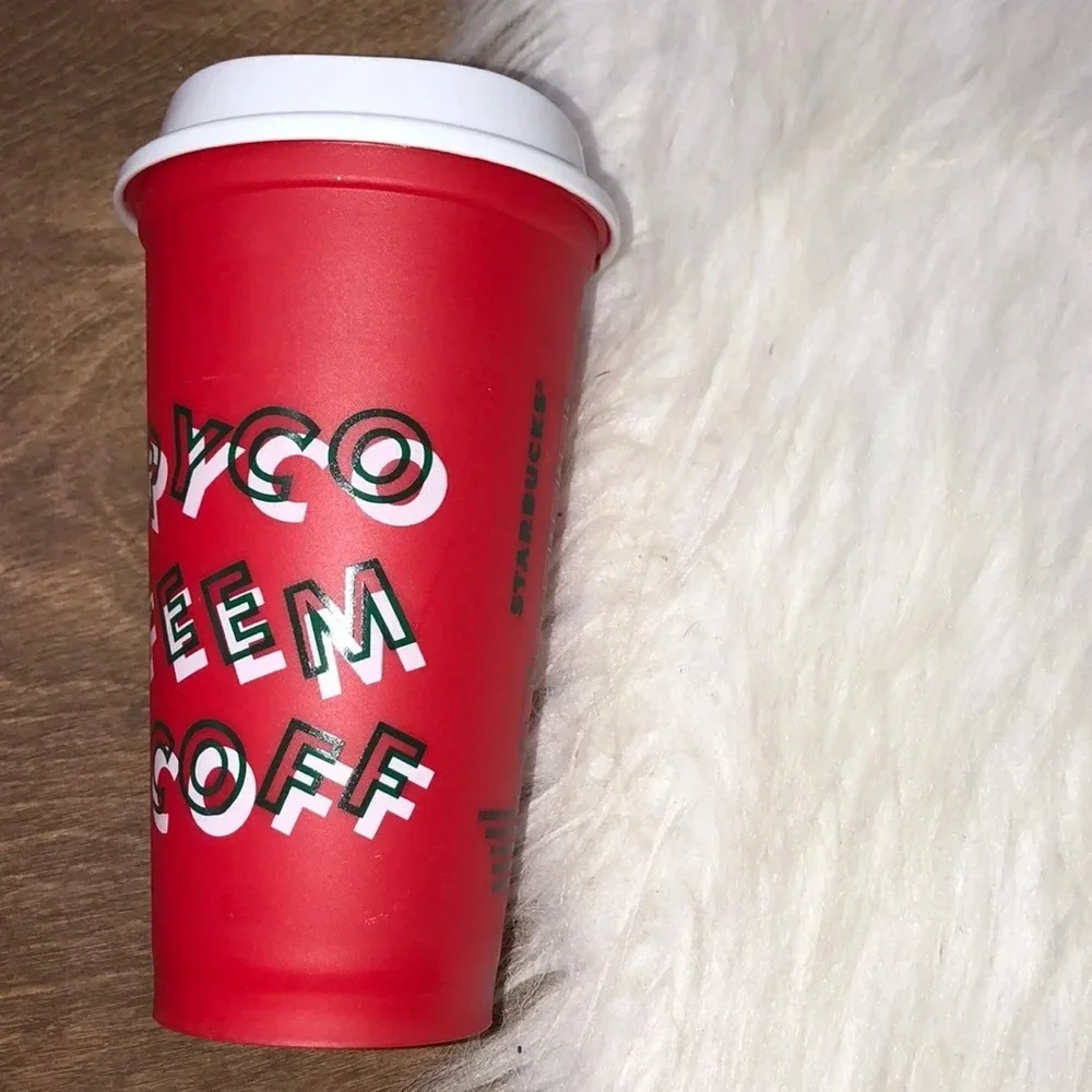 STARBUCKS Merry Coffee Red Christmas reusable cup